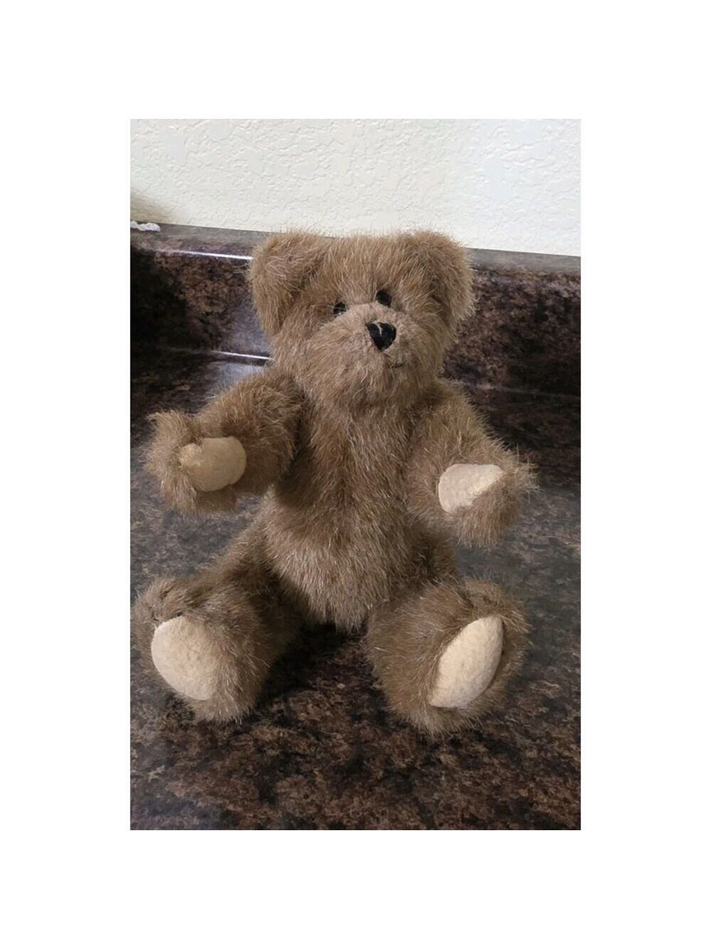 Boyd Brown Fluffy Teddy Bear 8 inch with joints 1990-95 Vintage